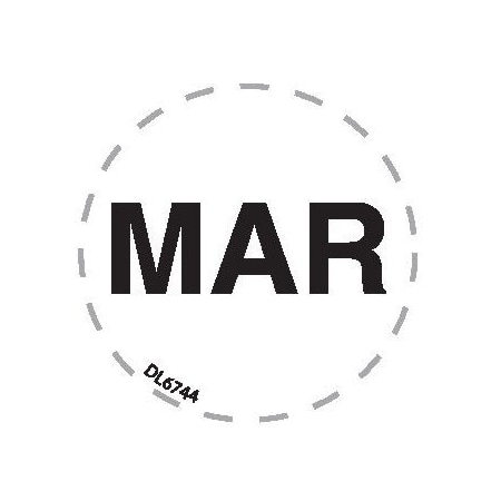 Decker Tape Products Label, DL6744, MONTHS OF YEAR - MAR, 1" DL6744